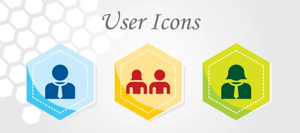 3 Usuarios Iconos — Vector de stock