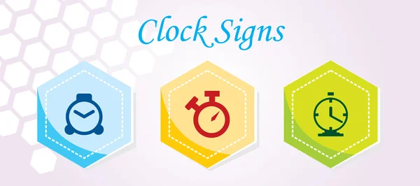 3 iconos del reloj — Vector de stock