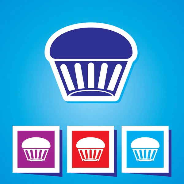 Cupcake - vector pictogram geïsoleerd — Stockvector