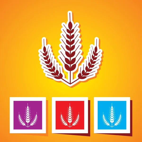 小麦の耳の編集可能なベクトル アイコン — ストックベクタ