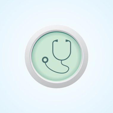 tıbbi ekipman renkli düzenlenebilir simgesi. stetoskop düğmesini.