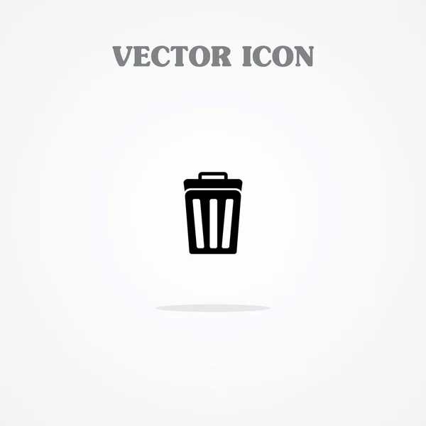 Cubo de basura. Papelera de reciclaje, Papelera icono lata — Vector de stock