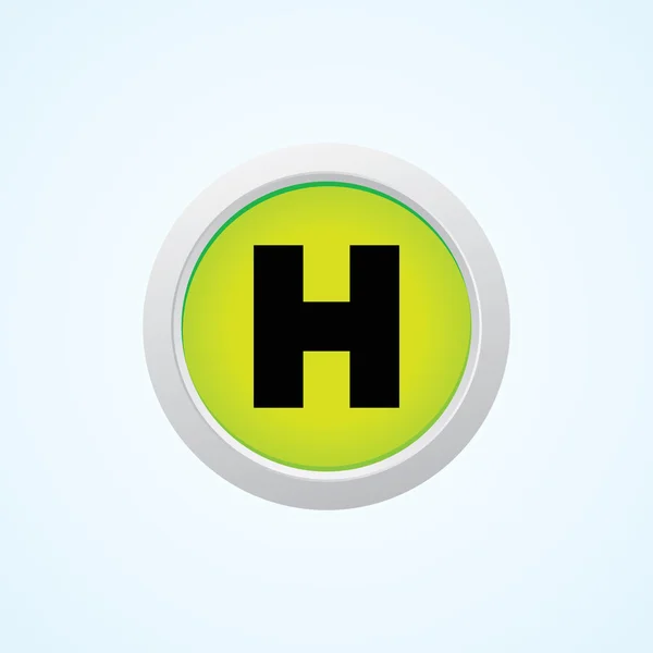 Panneau vert hôpital sur le bouton . — Image vectorielle