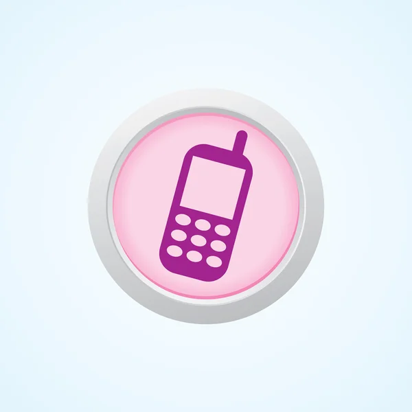 Editable Vector Icon of Mobile phone on button. — Stock Vector