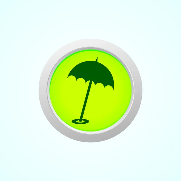 Icon of Beach Parasol on button. — Stock Vector