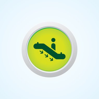 Icon of Down Stairs on Button. Eps-10. clipart
