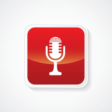 Çok yararlı simge kırmızı düğmeye mikrofon. EPS.-10.