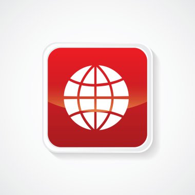 Çok yararlı simge kırmızı düğmeye dünya çapında dünyanın. EPS.-10.