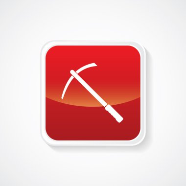 Kürek (Pike) parlak düğme üzerinde simge. EPS-10