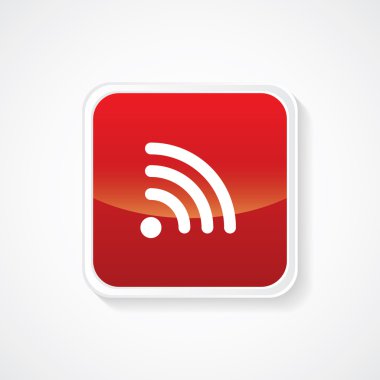 İnternet üzerinde kırmızı parlak düğme simgesi. EPS-10