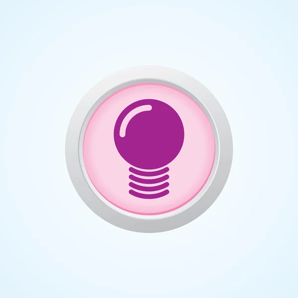 Ícone de Ideia Bulb on Button. Eps-10 . — Vetor de Stock