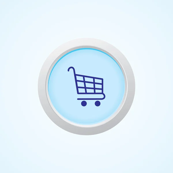 Icon of Shopping Trolley on Button. Eps-10. — Stock Vector