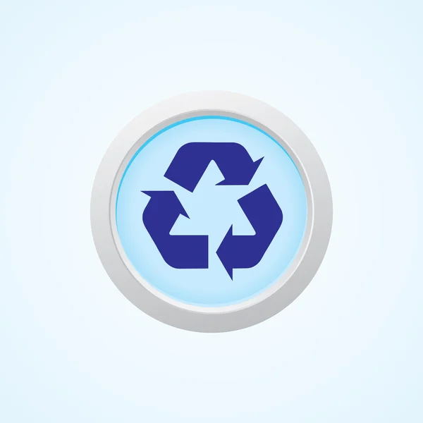 Icon of recycle on Button. Eps-10 — Stock Vector