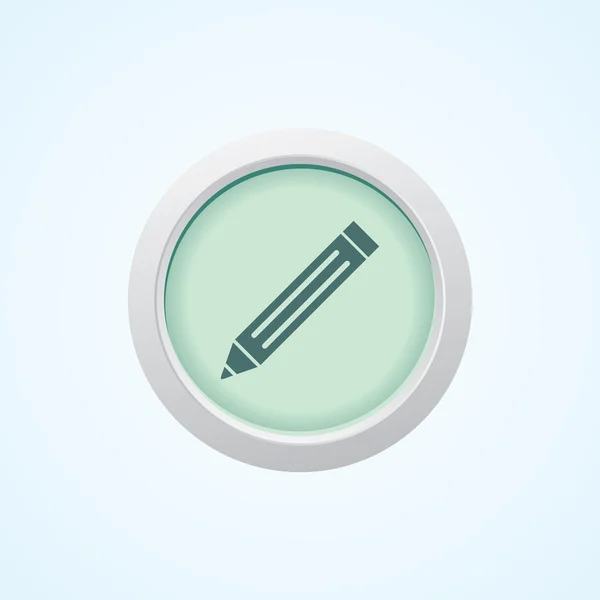 Icon of Write (Pencil) on Button. Eps-10 — Stock Vector