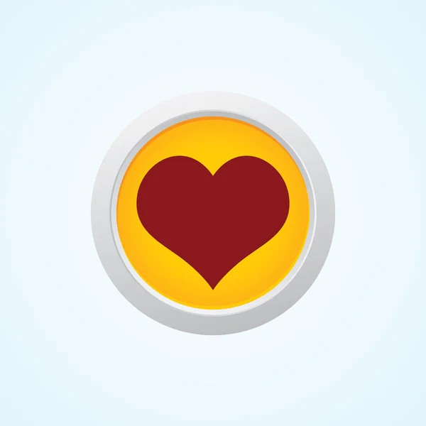 Icon of Heart on Button. Eps-10 — Stock Vector