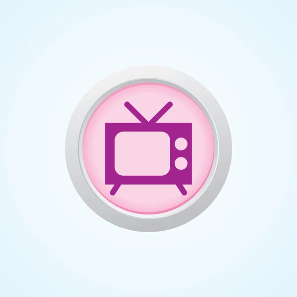 Icoon van Tv (televisie) op knop. EPS-10. — Stockvector