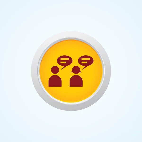 Ícone de usuários com comentários no botão. Eps-10 . — Vetor de Stock