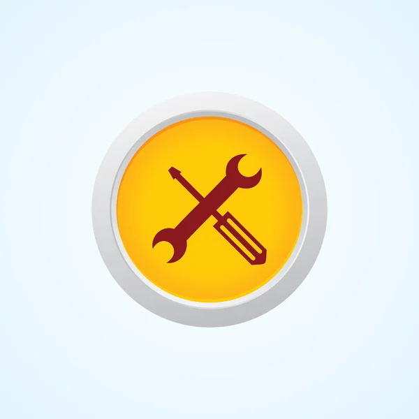 Pictogram voor Tools op knop. EPS-10. — Stockvector