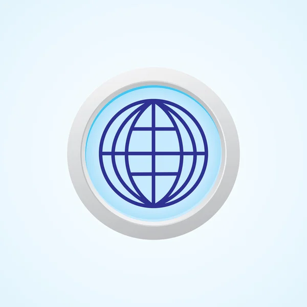 Icono del globo en el botón. Eps-10 . — Vector de stock