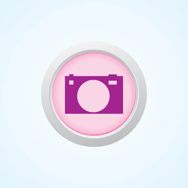 Icon of Camera on Button. Eps-10. — Stock Vector