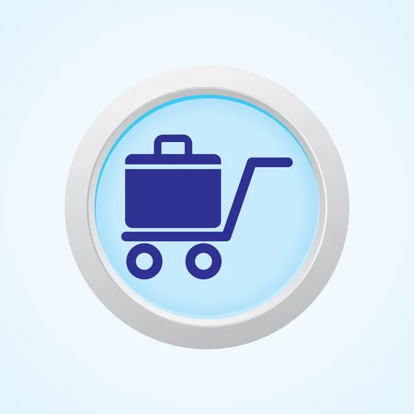 Editable Vector Icon of Shopping Cart on Button. Eps-10 — Stock Vector