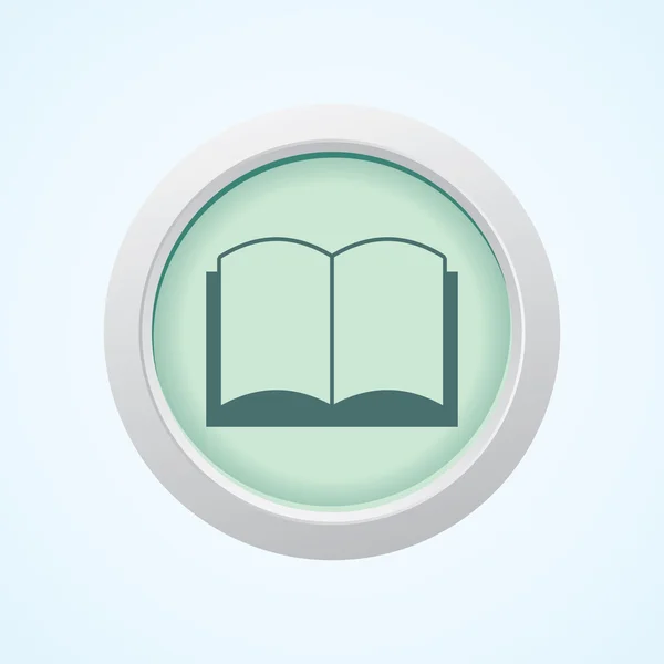 Bewerkbare Vector Icon van boek op knop. EPS-10. — Stockvector