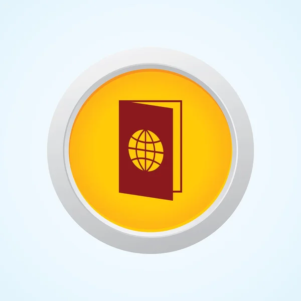 Ícone de vetor editável do passaporte no botão. Eps-10 — Vetor de Stock