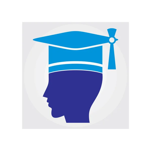 Pictogram van Student met afstuderen Cap — Stockvector