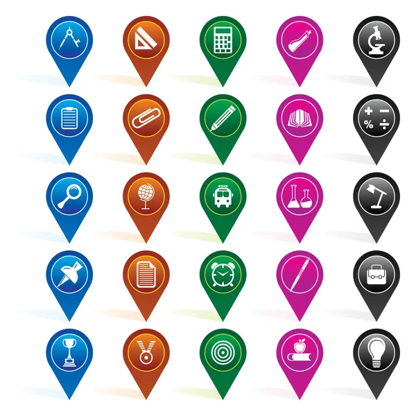 Schule und Bildung Icons - Vektor Icon Set — Stockvektor