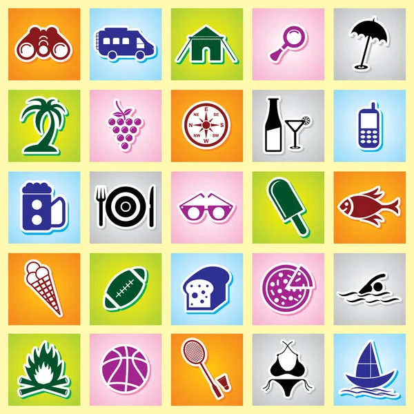 Travel web icons on Buttons. EPS-10 — Stock Vector