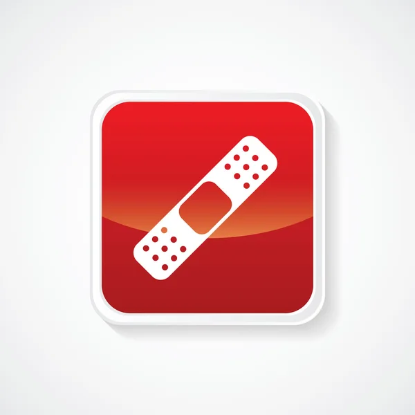 Band Aid en Red Glossy Button. Eps.-10 — Vector de stock