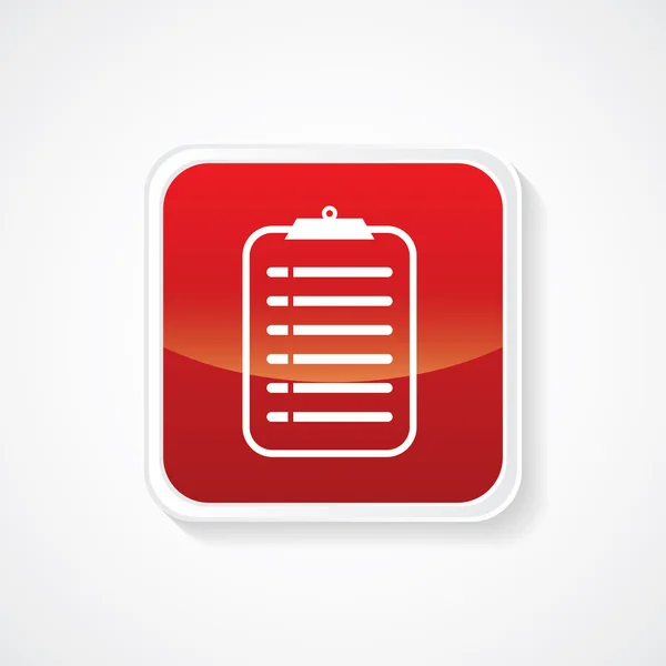 Prescription Pad. Medical Record Clipboard On red glossy  Button. — Stock Vector