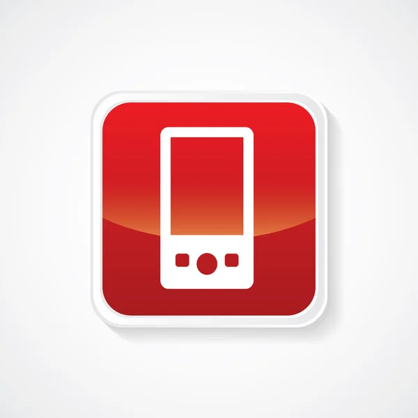 I Phone Icon On Isolated Red Background — Stock Vector