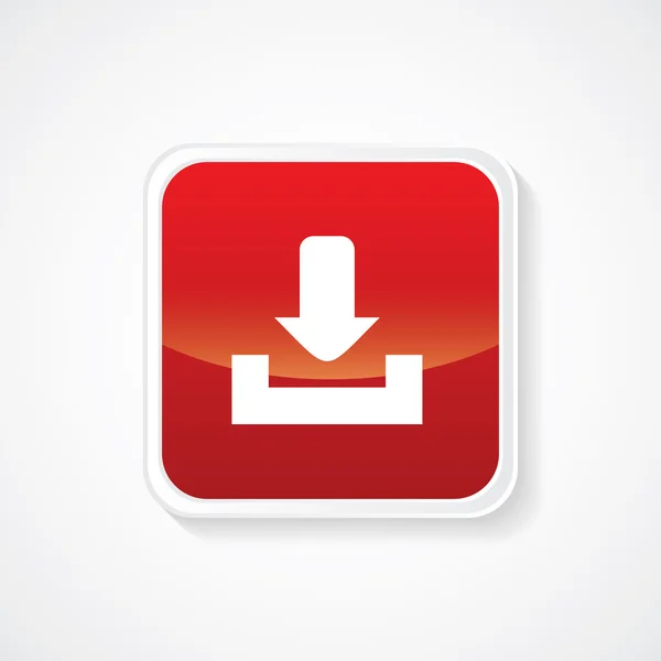 Download sign op Red glanzende knop. EPS.-10 — Stockvector