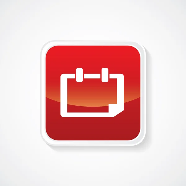 Kalender-ikonen på röda blanka knappen. EPS.-10 — Stock vektor