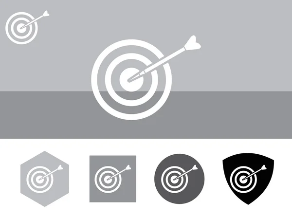 Icône de Bull Eye sur fond coloré avec quatre autres boutons aux nuances de couleur. Eps-10 — Image vectorielle