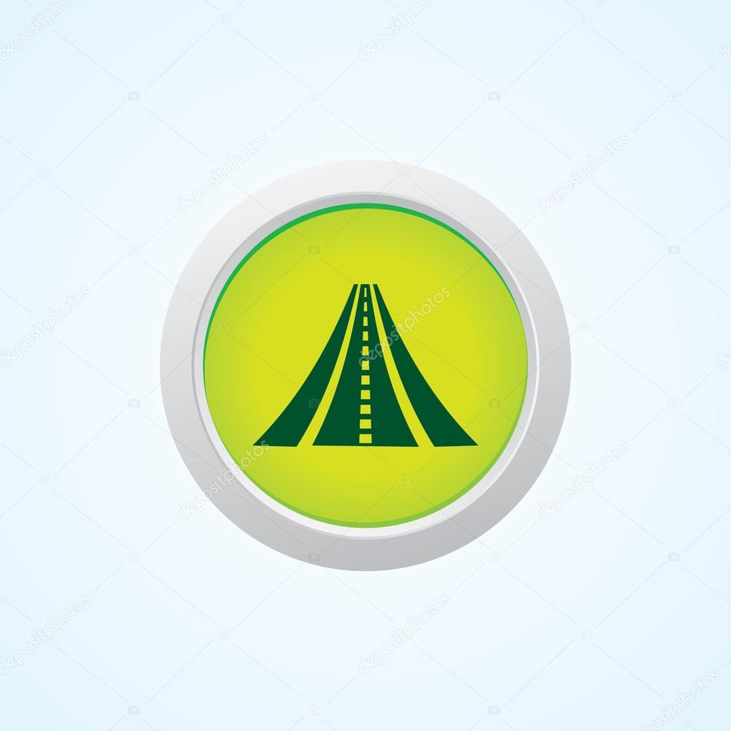 Icon of Road on Button. Eps-10.