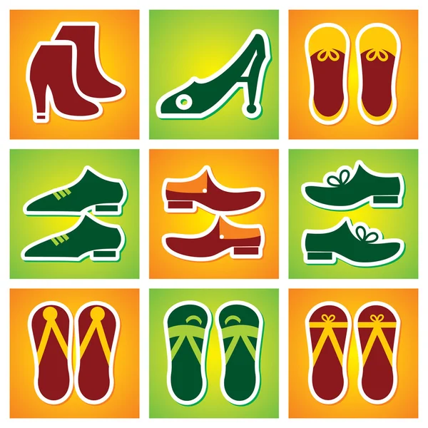 Collection of Colourful shoes Icon — Stock Vector