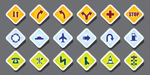 Traffic sign on colorful background — Stock Vector