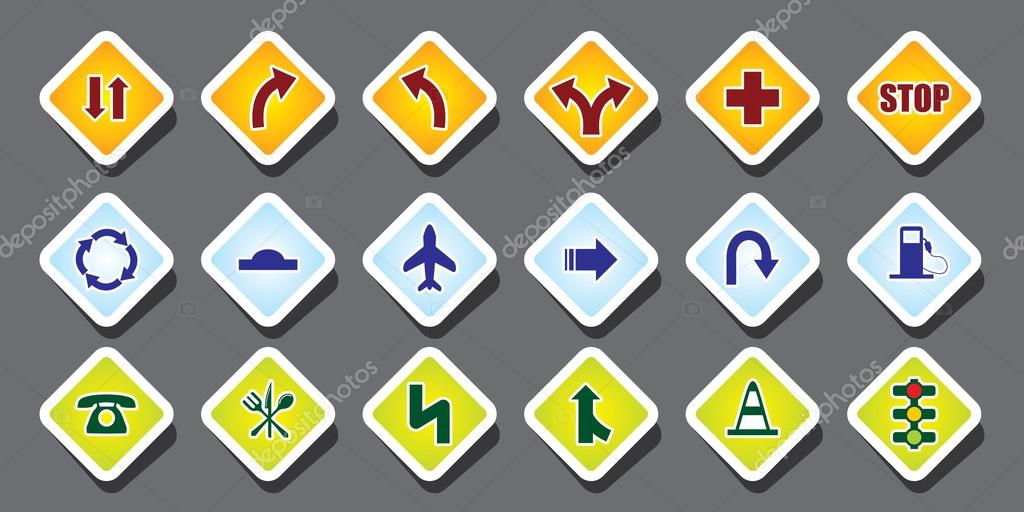 traffic sign on colorful background
