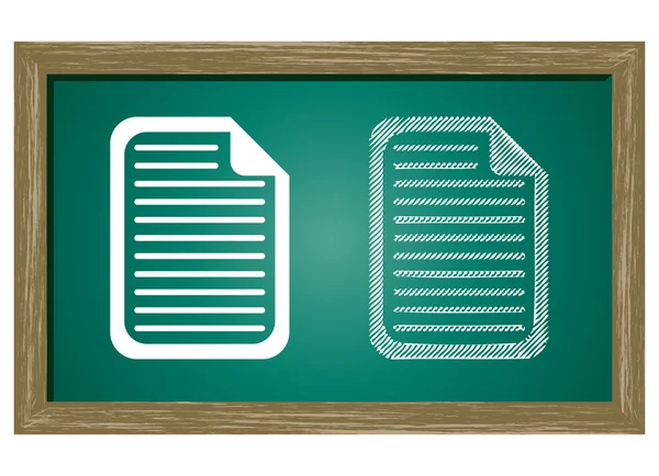 Editable icon of Paper (Document) Isolated On Green Blackboard — Stock Vector