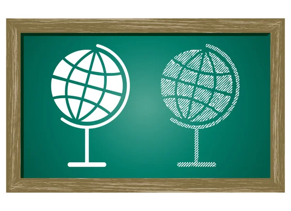 Icono editable de Globe aislado en pizarra verde — Vector de stock