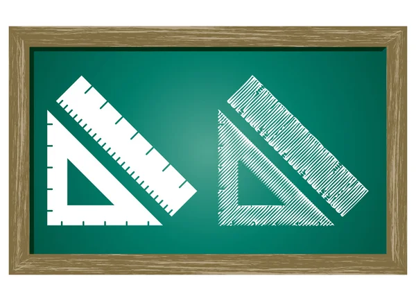 Icona modificabile del righello isolato sulla lavagna verde — Vettoriale Stock