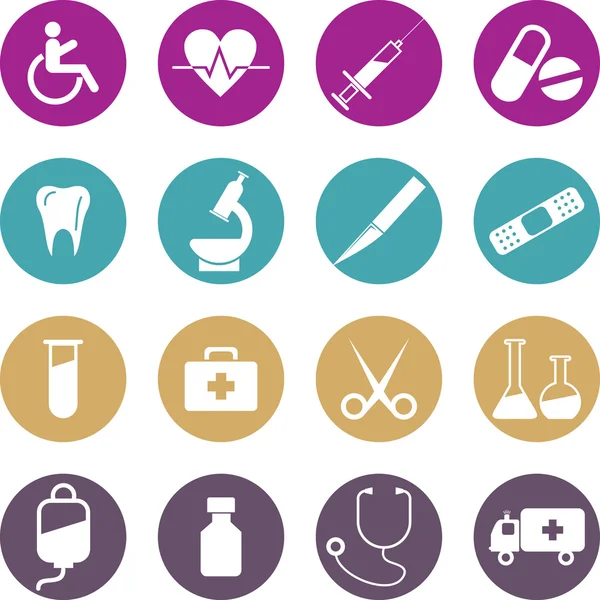 Colourful Medical icons set. Vector Illustration, eps 10 — Stock Vector