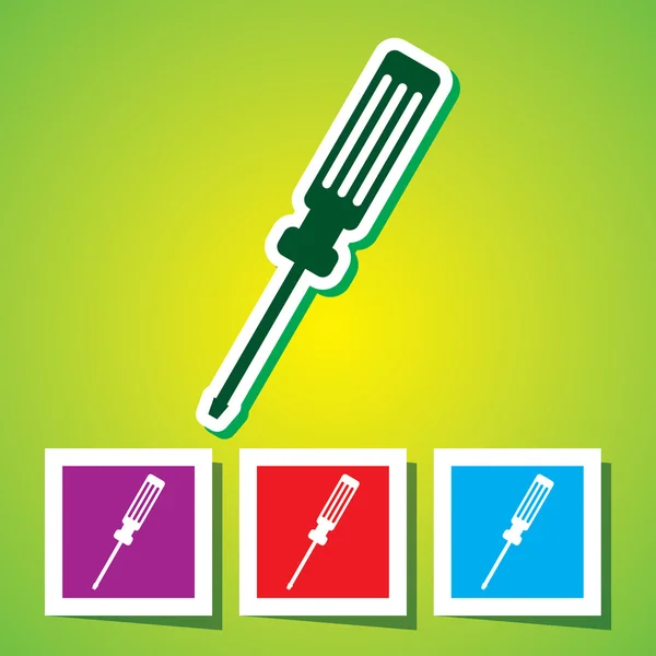 Colourful icon of Screw Driver — Stock Vector