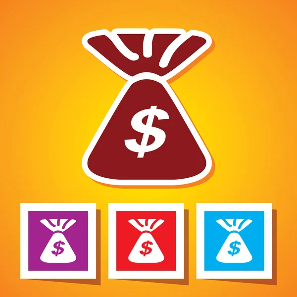 Ícone colorido de saco de dinheiro — Vetor de Stock
