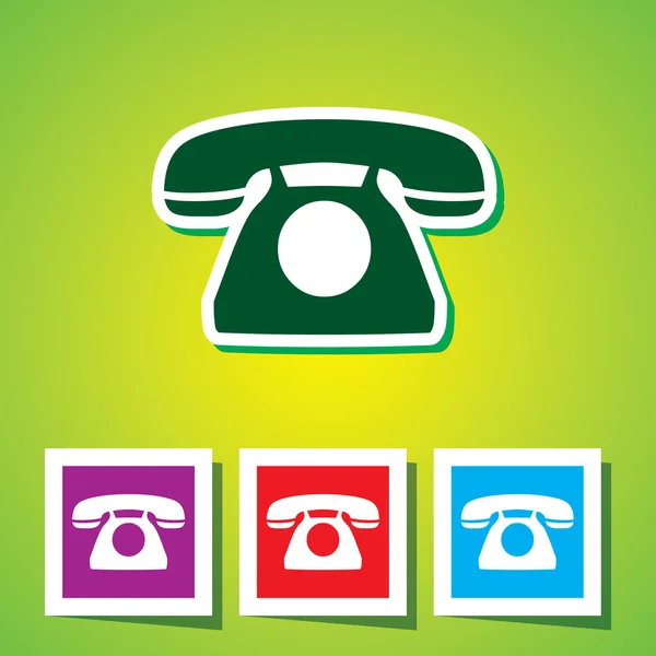 Ícone do telefone isolado no fundo colorido — Vetor de Stock