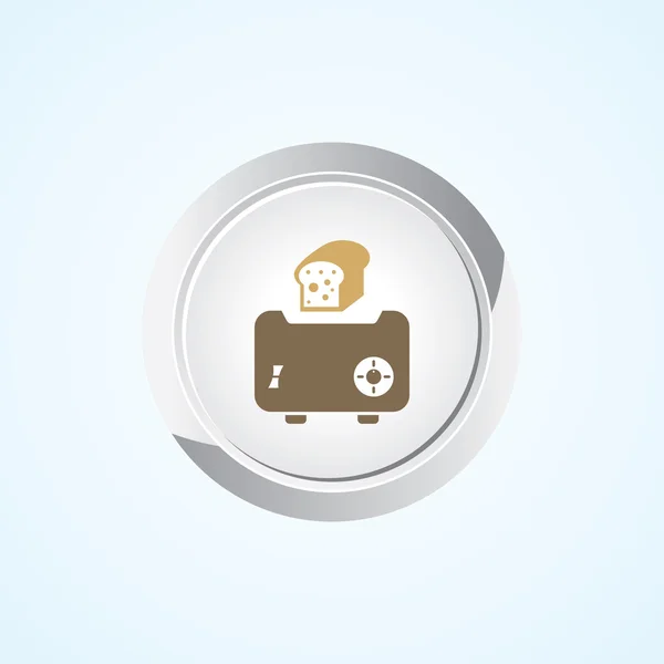 Icon of Toaster on Button. Eps-10. — Stock Vector