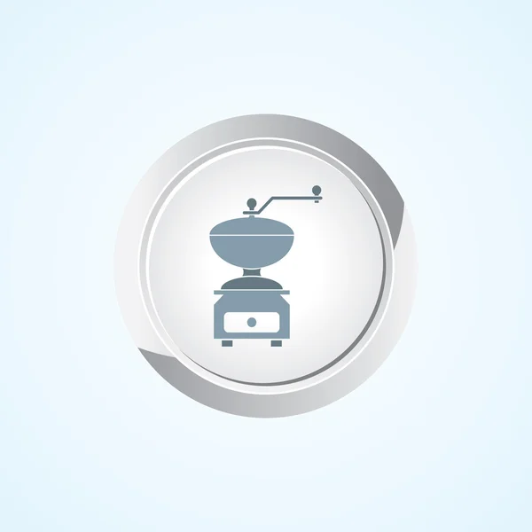 Icon of Coffee Machine on Button. Eps-10. — Stock Vector