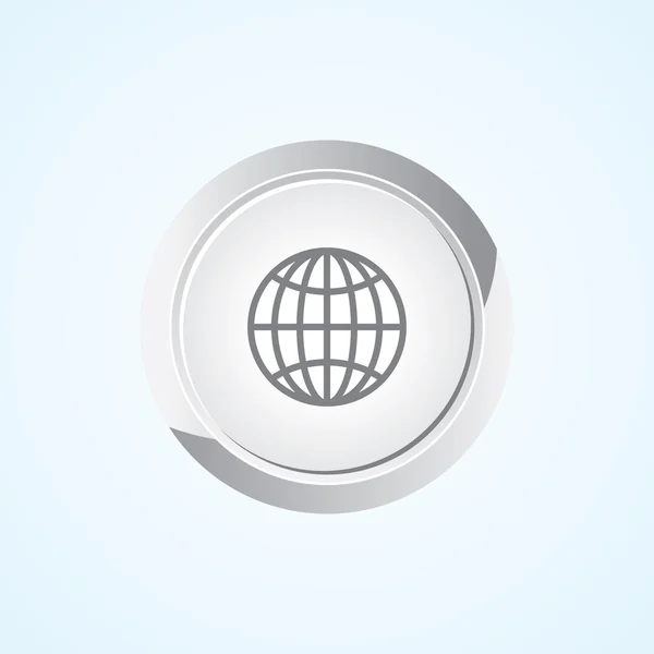 Icono del globo en el botón. Eps-10 — Vector de stock